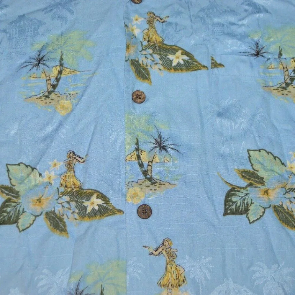 Hawaiian Tropic Hula Girl Island Palms Blue Mens